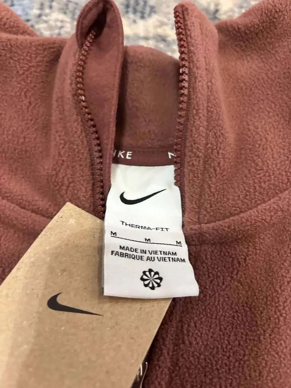 Nike Therma-Fit Half Zip Fleece Size M Brown